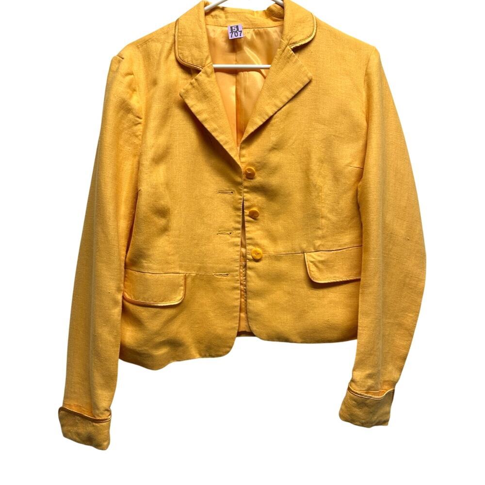 Vtg Old Navy Textured 3-Button Cropped Blazer Professional Tailored Jacket Small